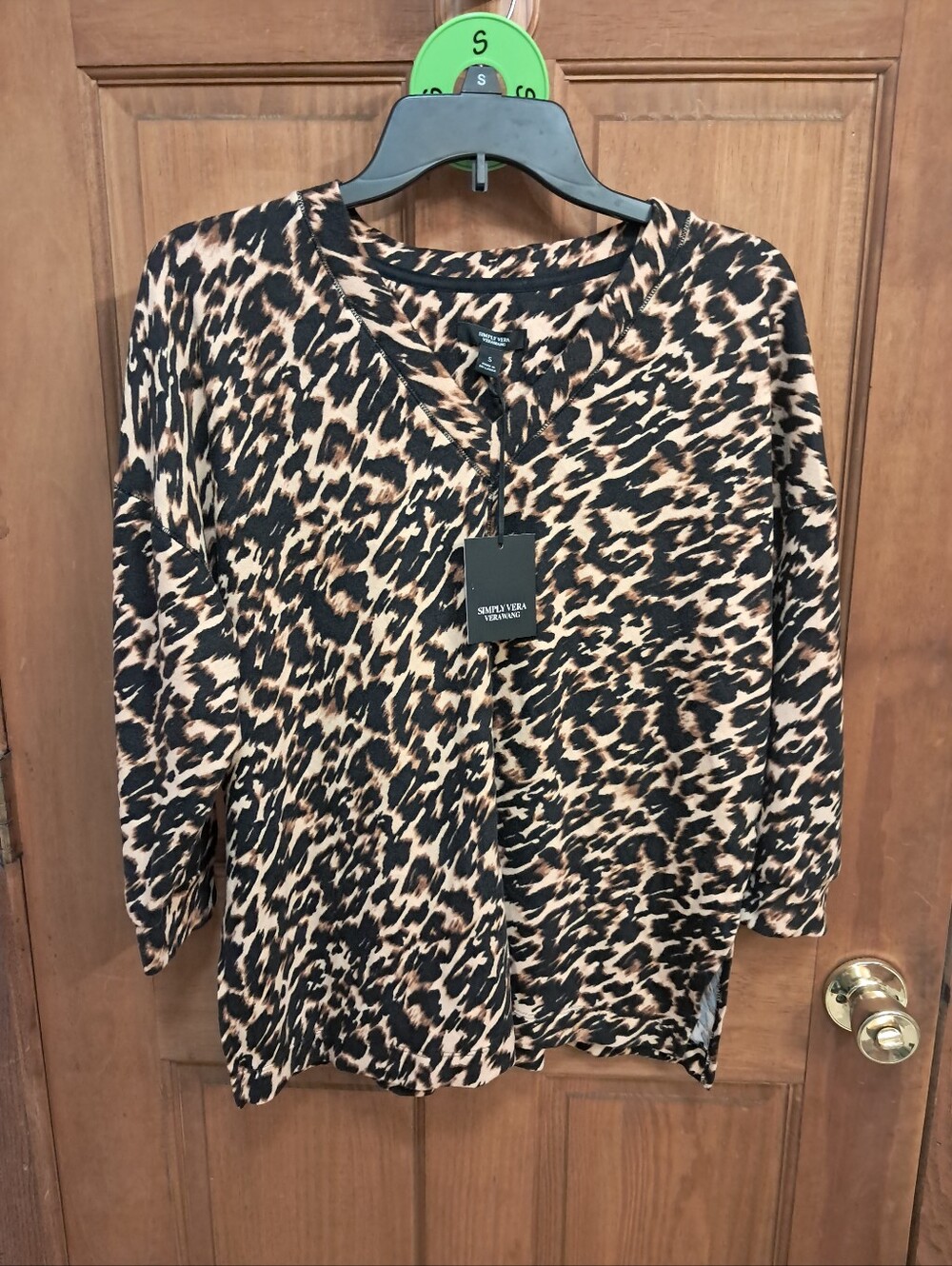 Simply Vera Vera Wang Leopard Print Tunic in Black and Brown
